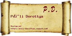 Páli Dorottya névjegykártya